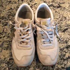 J. Crew New Balance gold sneakers tennis shoes
